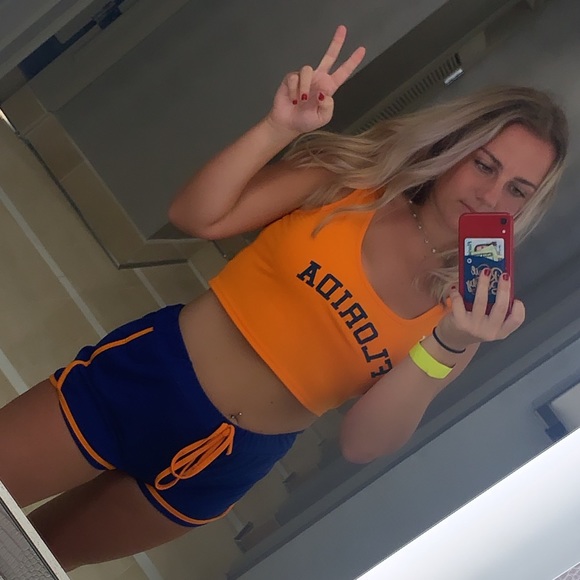 Copper Closet Tops - Orange “Florida” Crop Tank